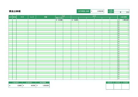 現金出納帳 ビジネス書式テンプレート 経費削減実行委員会