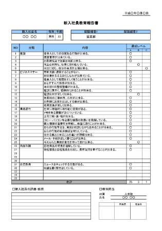 新入社員教育報告書