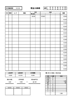 現金出納帳3 (現金有高確認欄つき)