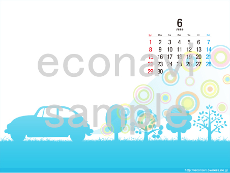 2014年6月壁紙カレンダー【エコカー】